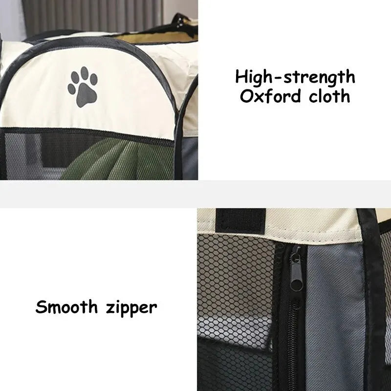 Portable Foldable Pet Tent Kennel | Octagonal Fence Puppy Shelter | Easy Operation Outdoor Large Dog Cage | Cat Fence - Dream Pet Supply Store