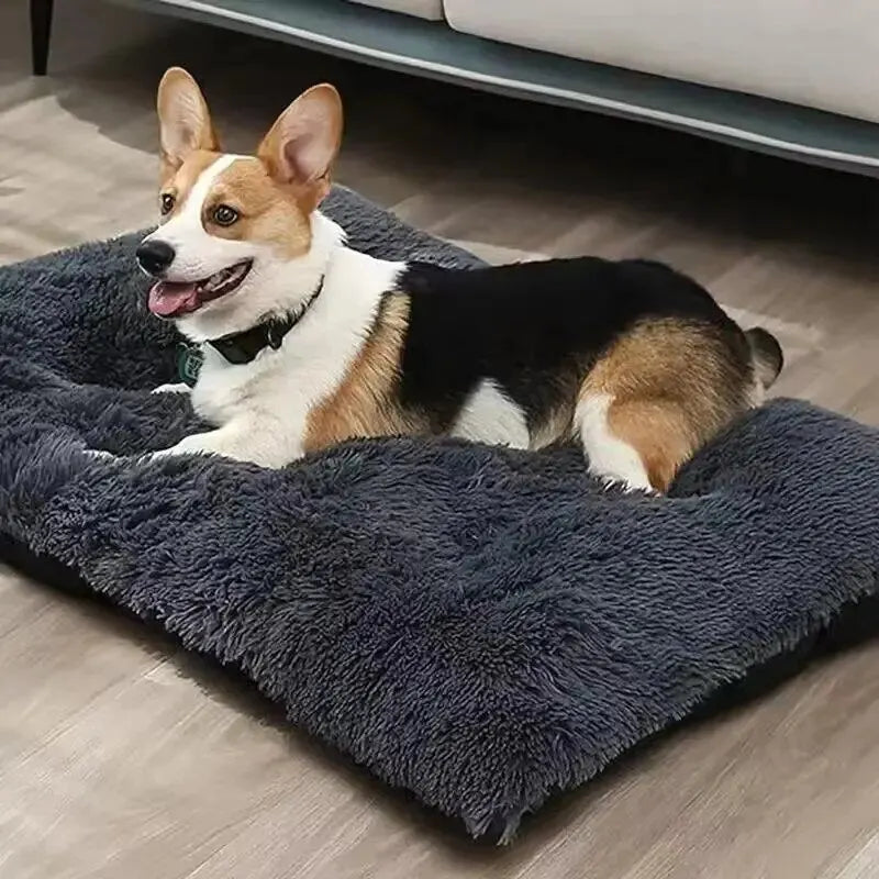 Washable Plush Large Dog Bed - Anti-Anxiety, Warm, Comfortable Sleeping Mat - Dream Pet Supply Store