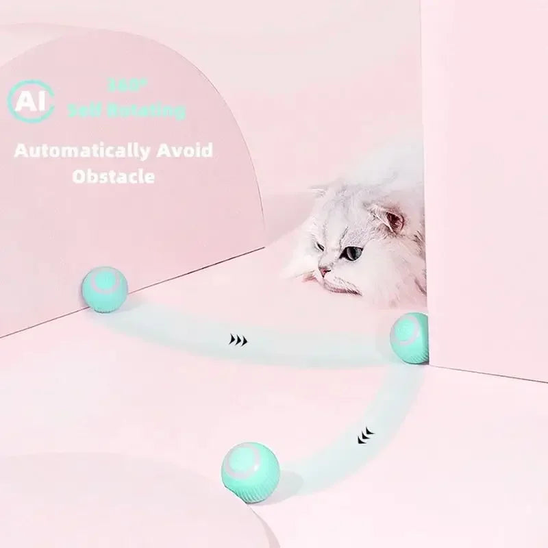 Smart Cat Rolling Ball Toys Rechargeable Cat Toys Ball Motion Ball Self-moving Kitten Toys for Indoor Interactive Playing 2024 4 - Dream Pet Supply Store