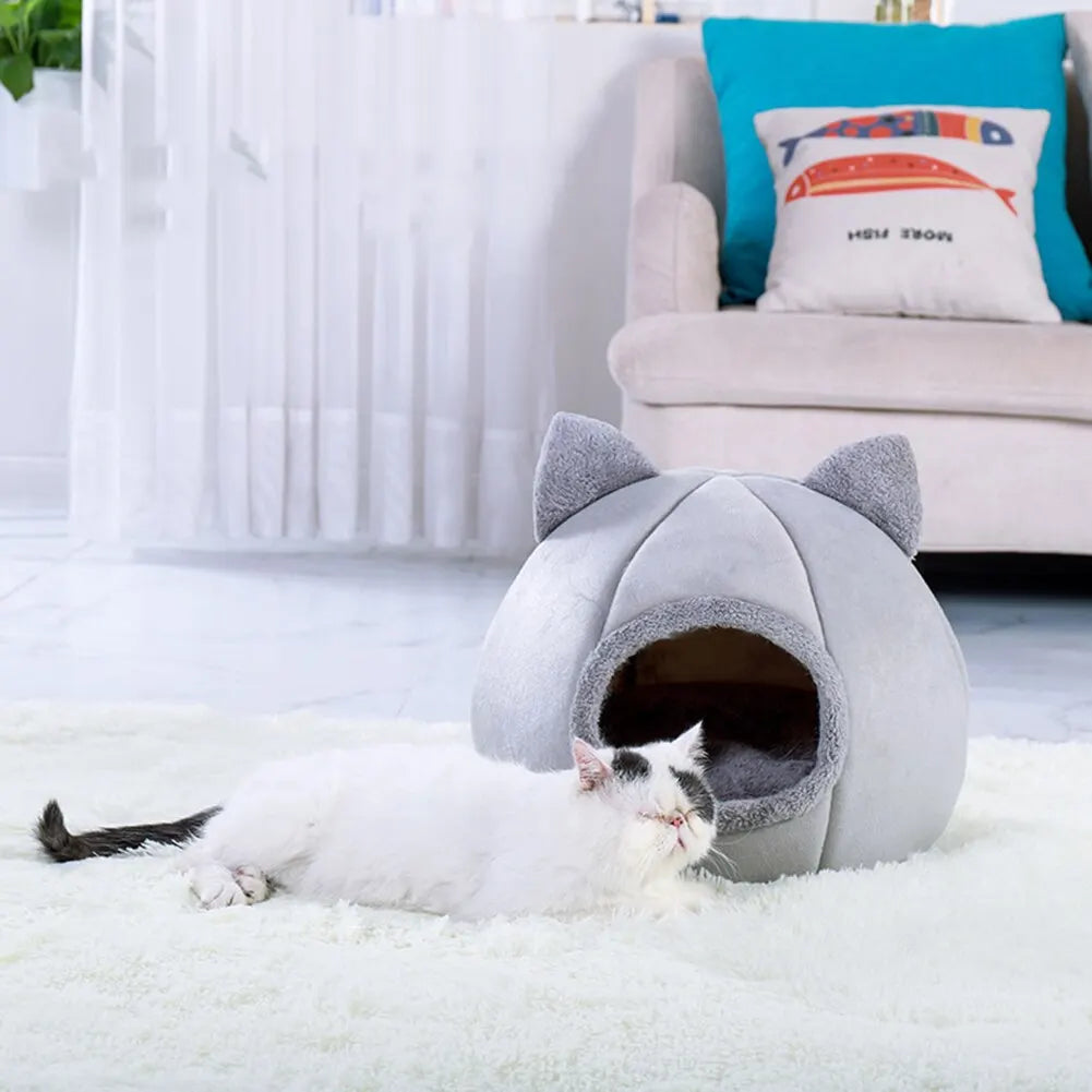 Pet Tent Cave Bed for Cats and Small Dogs - Self-Warming Cat Tent, Comfortable Pet Hut for Cozy Sleeping - Dream Pet Supply Store