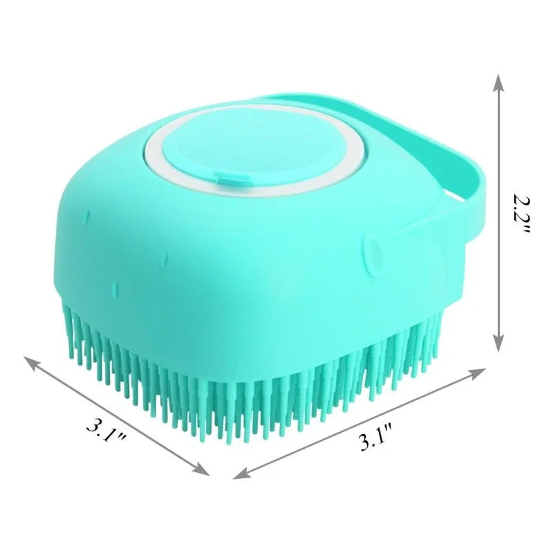 Pet Dog Shampoo Brush - 2.7oz (80ml) Cat Massage Comb, Soft Silicone Rubber Grooming Scrubber for Bathing Short Hair - Dream Pet Supply Store