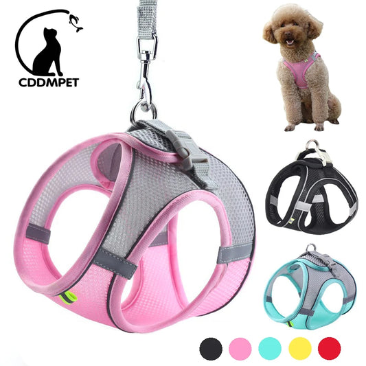 Adjustable Dog Harness and Leash Set for Small Dogs - Comfortable Vest for French Bulldogs, Chihuahuas, Pugs, and Puppies - Dream Pet Supply Store